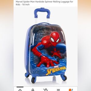Marvel Spider-Man Kids Rolling Luggage - Blue and Red